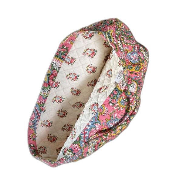 Soft Quilted Tote Bag, Floral Pattern, Designed in Italy Size: M/L Color: Pink - Picture 5 of 13